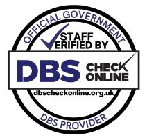Staff verified by DBS Check Online, an official government DBS provider