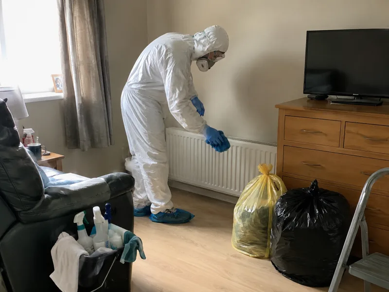 Extreme Kleen specialist in PPE deep cleaning and decontaminating a home